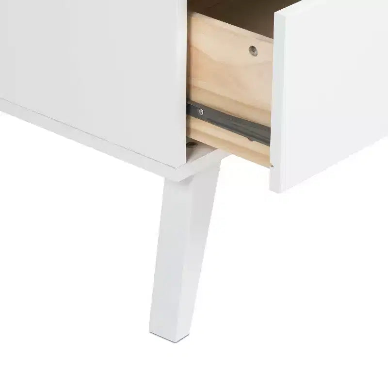 Mid Century Modern 2 Drawer Tall Nightstand with Shelf - Prepac
