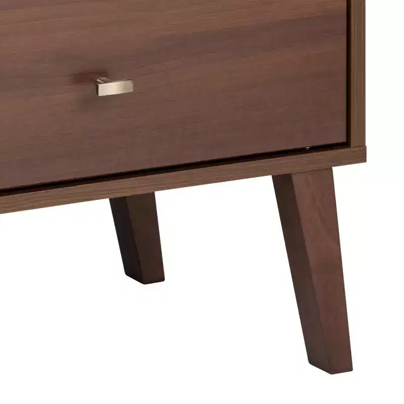 Mid Century Modern 2 Drawer Tall Nightstand with Shelf - Prepac