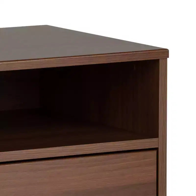 Mid Century Modern 2 Drawer Tall Nightstand with Shelf - Prepac