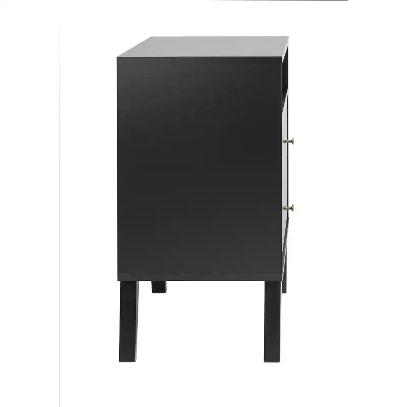 Mid Century Modern 2 Drawer Tall Nightstand with Shelf - Prepac