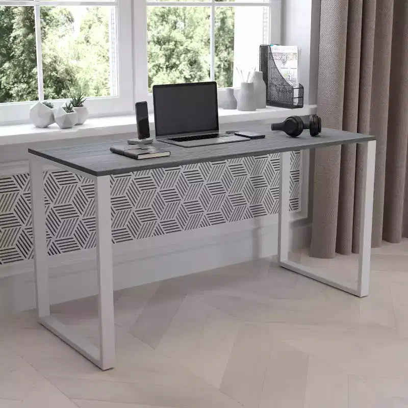 Emma and Oliver Modern Commercial Grade Desk Industrial Style Computer Desk Sturdy Home Office Desk - 55 Length