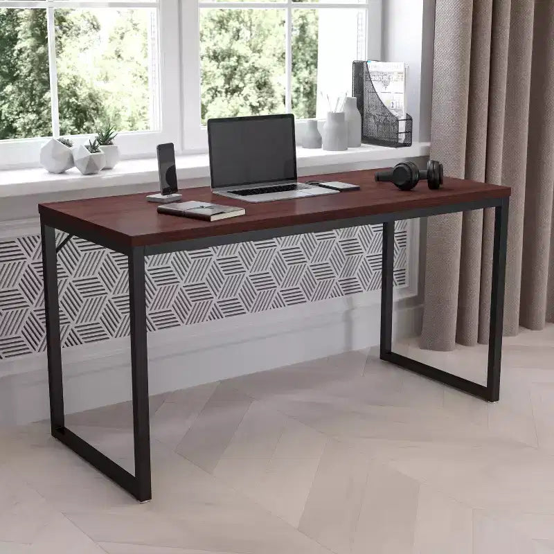 Emma and Oliver Modern Commercial Grade Desk Industrial Style Computer Desk Sturdy Home Office Desk - 55 Length