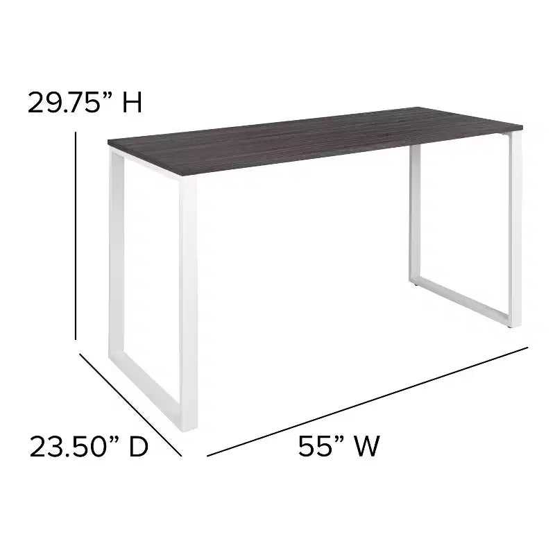 Emma and Oliver Modern Commercial Grade Desk Industrial Style Computer Desk Sturdy Home Office Desk - 55 Length