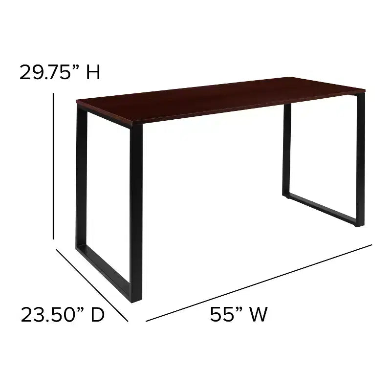 Emma and Oliver Modern Commercial Grade Desk Industrial Style Computer Desk Sturdy Home Office Desk - 55 Length
