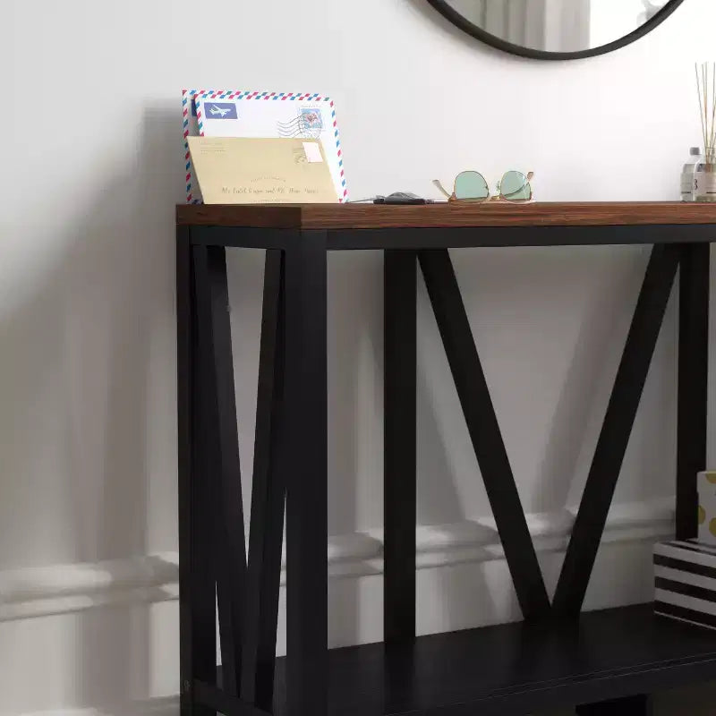 Flash Furniture Charlotte Modern 2-Tier Farmhouse Entryway Living Room Console Accent Table