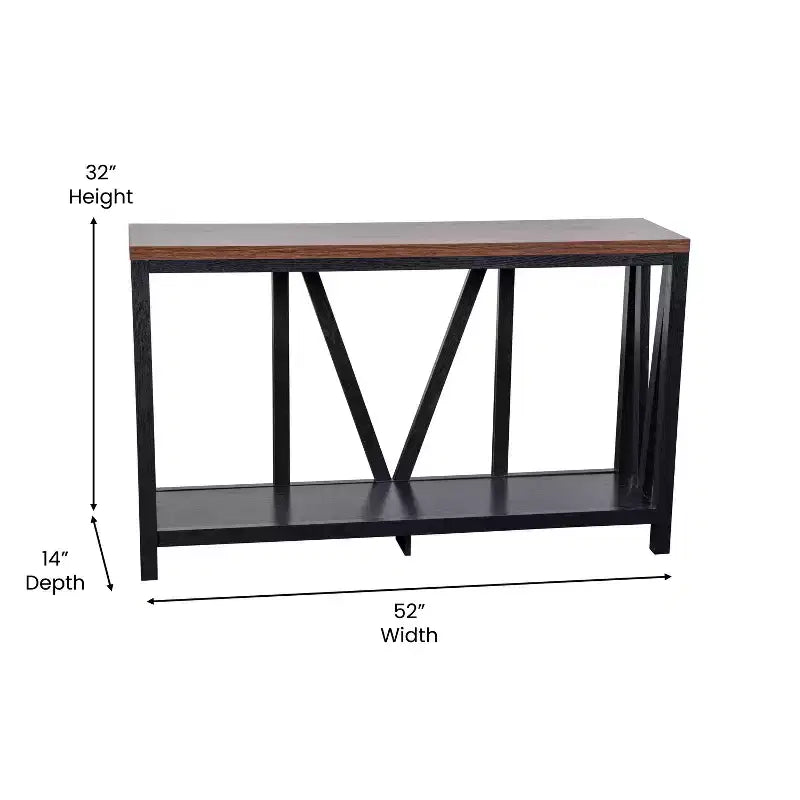 Flash Furniture Charlotte Modern 2-Tier Farmhouse Entryway Living Room Console Accent Table
