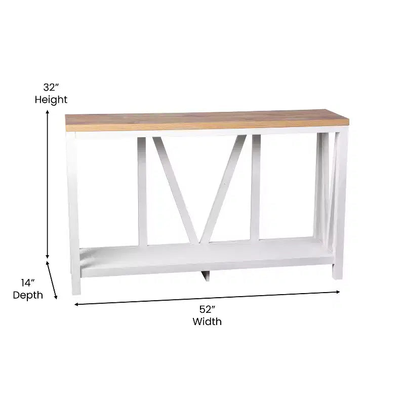 Flash Furniture Charlotte Modern 2-Tier Farmhouse Entryway Living Room Console Accent Table