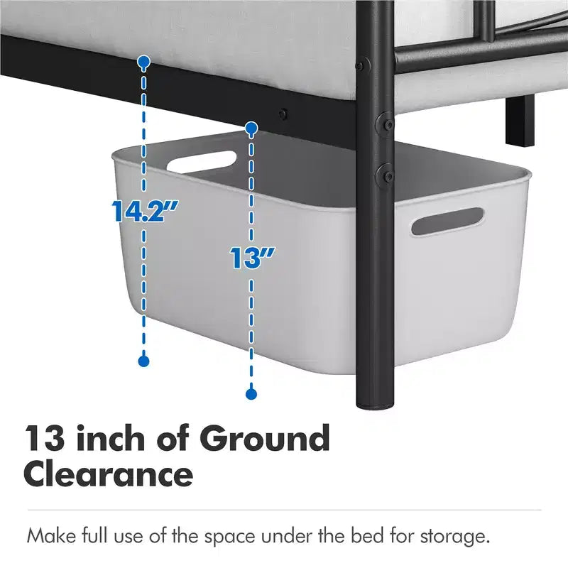 Yaheetech Simple Metal Bed Frame with Curved Design Headboard and Footboard