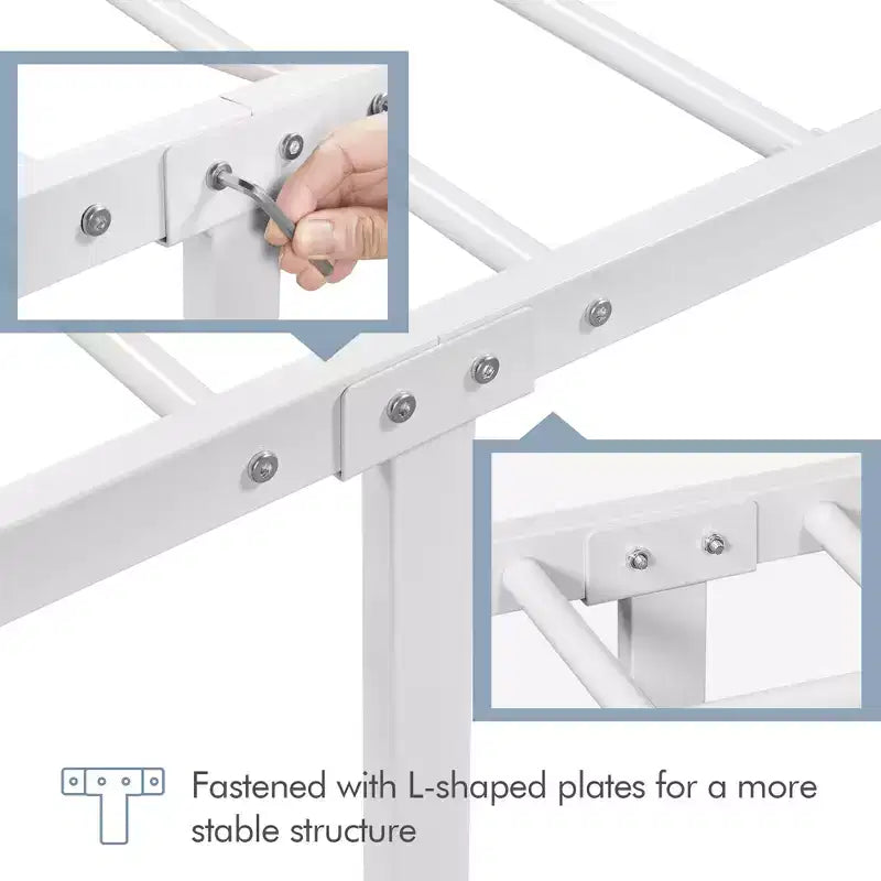 Yaheetech Simple Metal Bed Frame with Curved Design Headboard and Footboard