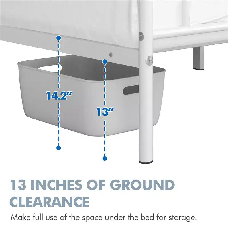 Yaheetech Simple Metal Bed Frame with Curved Design Headboard and Footboard