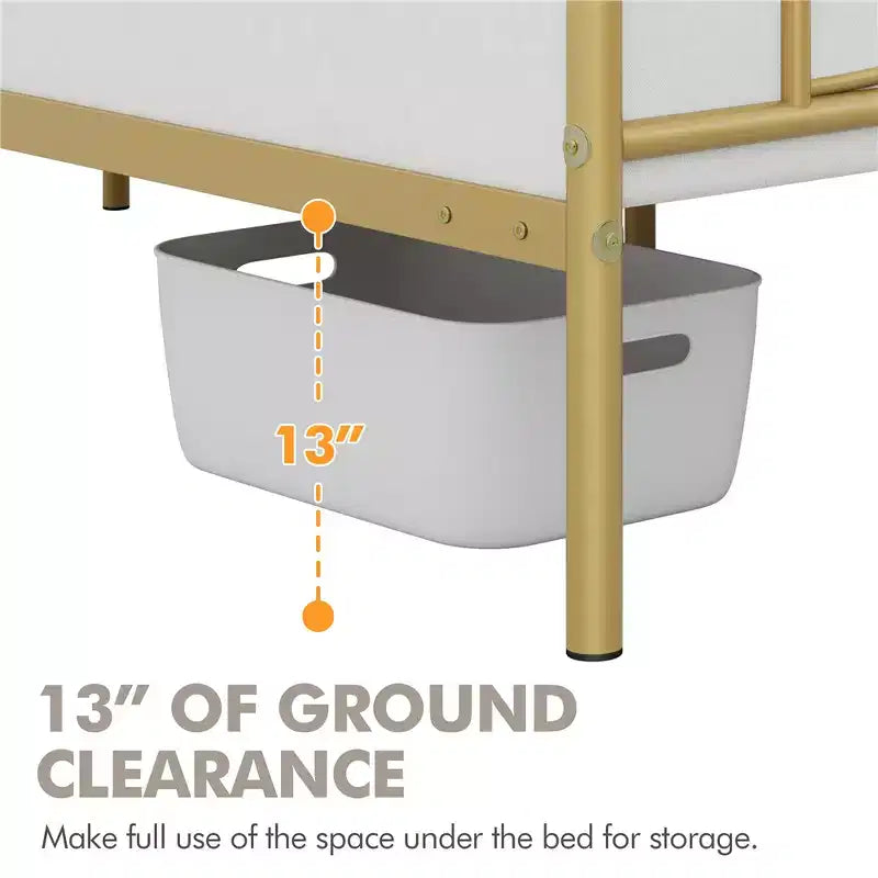 Yaheetech Simple Metal Bed Frame with Curved Design Headboard and Footboard